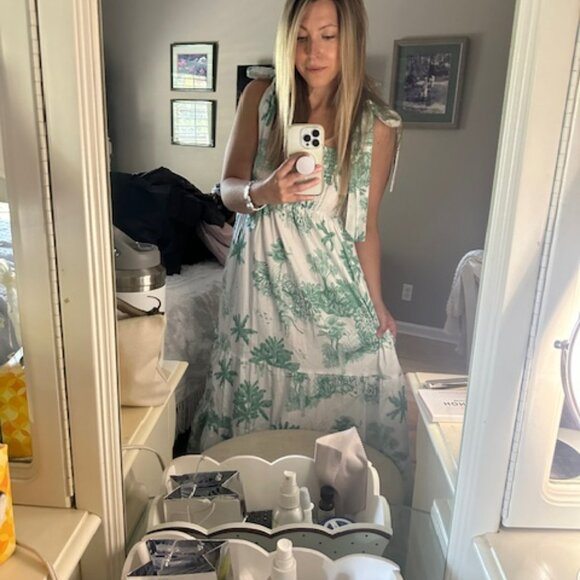 Sheridan French Kelly Dress Turquoise Toile Size SMALL - Picture 2 of 3